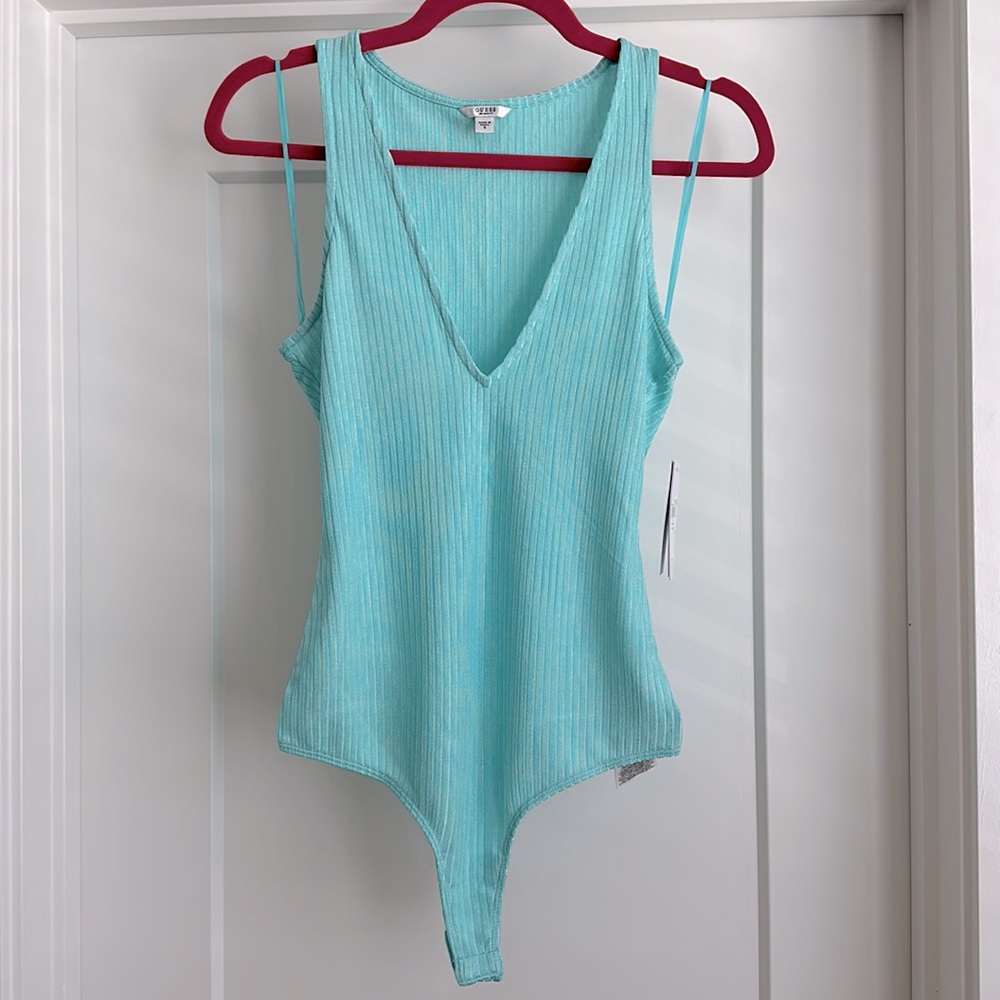 Guess Nev V-neck Aqua Paradise bodysuit